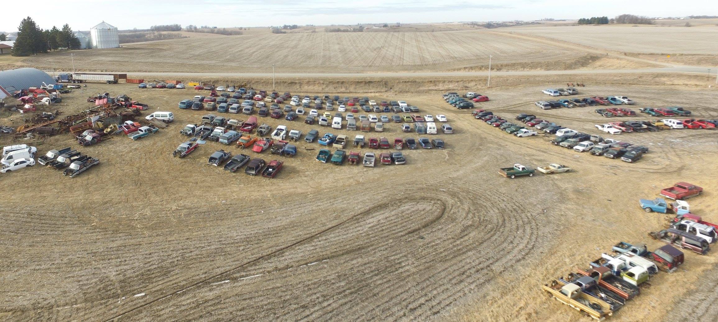 Aerial view of Meckley's Salvage Yard